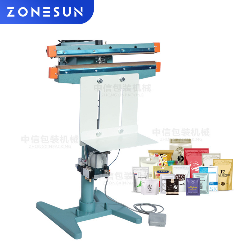 ZS-FK350D脚踏两用8mm铝箔复合袋手动打包塑料袋热合包装双面封口机