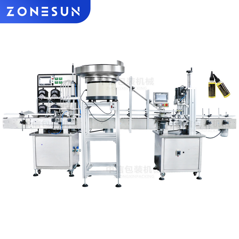 ZS-FAL180A6 果汁飲料礦泉水自動灌裝線液體灌裝擰蓋自動線香水精油灌裝機