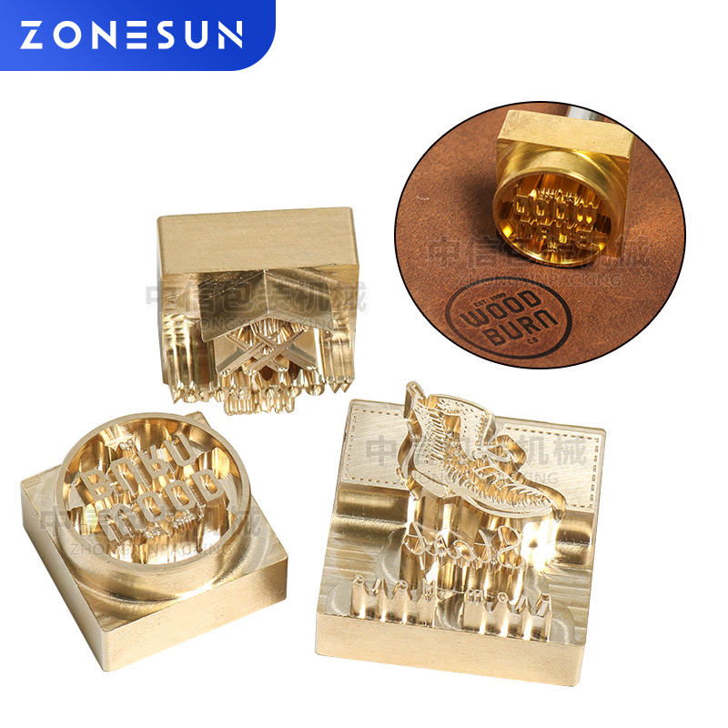ZONESUN定制厚铜模LOGO手动皮革烫印皮具热压模DIY活字模烫金烙印
