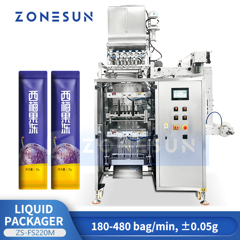 ZS-FS220M Multi-Lane VFFS Liquid Sachet Packaging Machine | Filling & Sealing