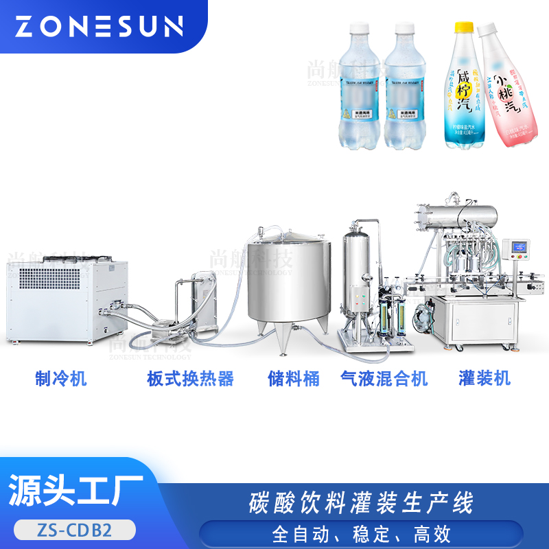ZS-CDB2 汽水碳酸飲料灌裝生產(chǎn)線 Carbonated Drinks Production Line For Beverage Filling & Soda