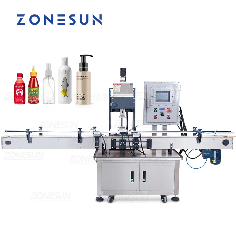 ZS-VTCM1 气动全自动滴管塑料玻璃瓶防爆盖机电子果汁饮料盖旋盖机